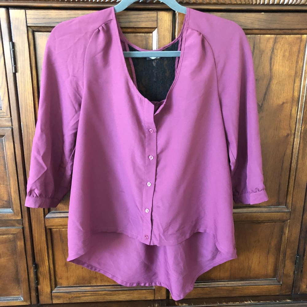 Sparkle and Fade Cut Out Back Blouse